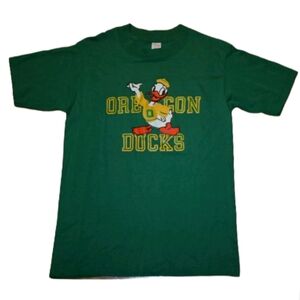 University of Oregon Ducks Basketball Football T-Shirt Vtg Green Tee Men Medium